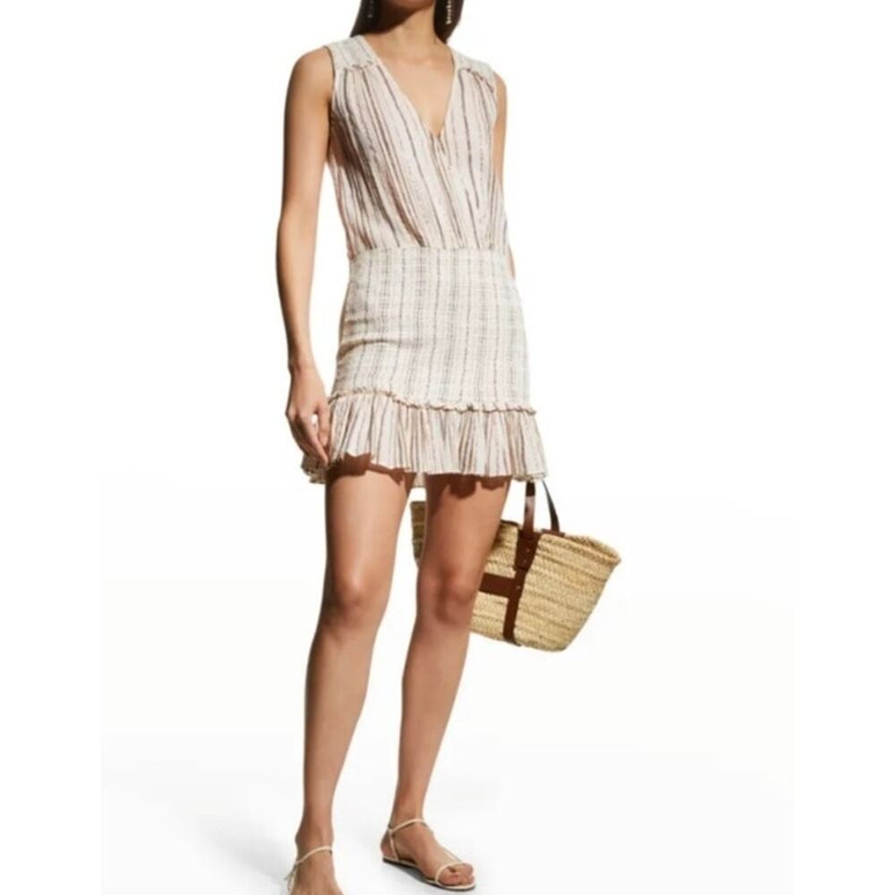 Veronica Beard Cream and Tan Mini Dress